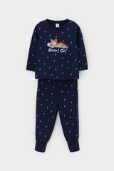 пижама  для мальчика  К 1637/морской синий,маленькие молнии