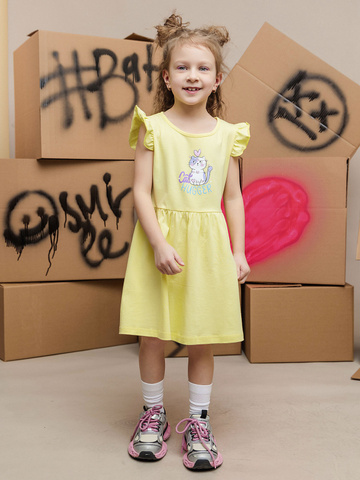 048_БК25 Платье для девочки, желтый