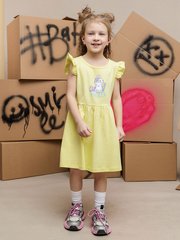 048_БК25 Платье для девочки, желтый