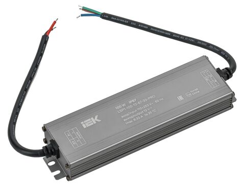 Драйвер LED ИПСН-PRO 100Вт 12 В блок- шнуры IP67 IEK