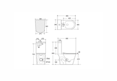 Унитаз-компакт напольный с бачком безободковый AQUATEK ЛИБЕРТИ , смыв ТОРНАДО, 600*390*805мм