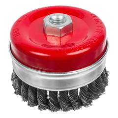45-2-210 Щетка-крацовка чашечная, усиленная, витая стальная проволока, посадочная гайка М14, 100мм (РемоКолор)