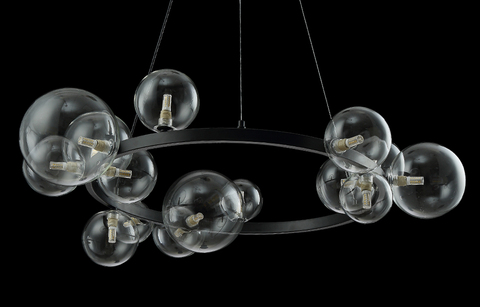 Подвесная люстра Crystal Lux AGATA SP15 V2 BLACK/TRANSPARENTE