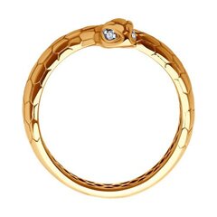 019408- Кольцо Змея из золота 585 пробы с фианитами
