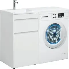 Aquanet 239300 Тумба с раковиной Токио 120 L напольная 1 ящик, б/к цвет белый глянец (239300) фото