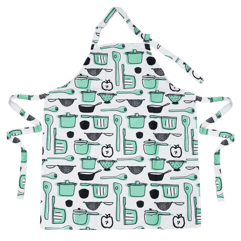 Фартук NIETAP белый, зелёный с рисунком, размеры: 69*85 см