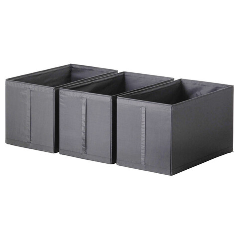 Набор коробок Flarkån (в наборе - 3 шт.), материал: полиэстер/полипропилен, цвет: серый