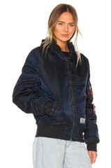 Куртка Alpha Industries MA-1 Hooded Battlewash Rep. Blue (Синий)