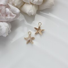 Подвеска Морская звезда с фианитами 15*13 мм, позолота, П779