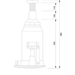 A10-220 Домкрат бутылочный гидр/10т (Дания)