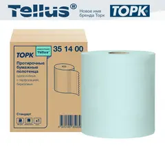 Tork 351400 протирочные бумажные полотенца в рулонах, категория качества Стандарт, 1-
сл., бирюзовые фото