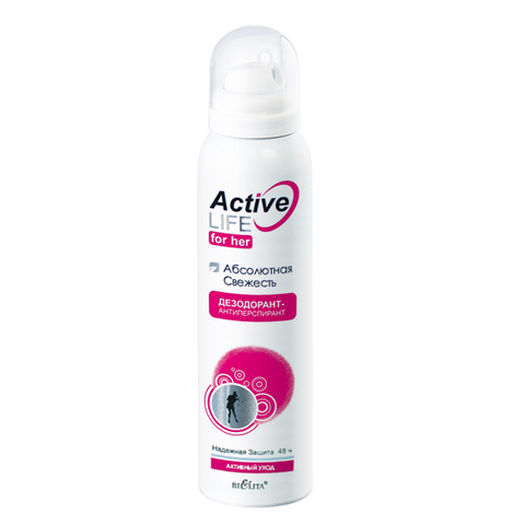 Белита ACTIVE LIFE Дезодорант-антиперспирант женский Абсолютная Свежесть 150мл