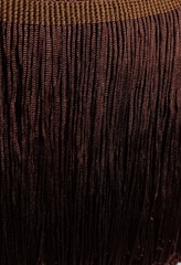 Тесьма текстиль бахрома, 15 см, коричневый