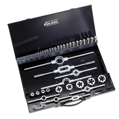 Набор метчиков и плашек левых M3 -M20 HSS-G 52пр Volkel 49271