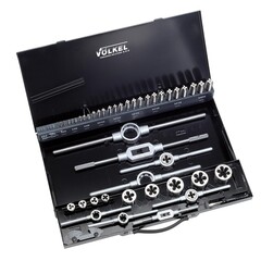 Набор метчиков и плашек левых M3 -M20 HSS-G 52пр Volkel 49271