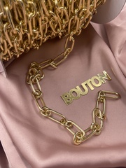 Цепь золотистая овальная чередующиеся звенья