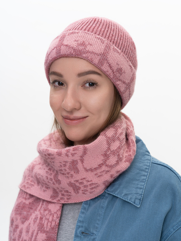 Утеплённая шапка «7 Русских Медведей» с флисовой подкладкой, розового цвета