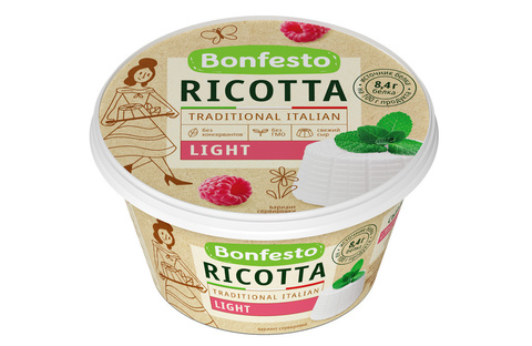 Сыр мягкий Бонфесто Рикотта Light 40% 250г
