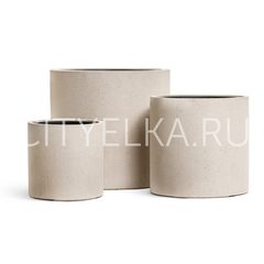 Кашпо TREEZ Effectory - Beton - Цилиндр - Белый песок