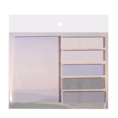 
          Набор блоков для записей с клеевым краем, Alingar, 5 шт.- 12*45 мм, 1 шт. - 50*75 мм, по 20 л., "Серый градиент" (серо-розовый), пакет европодвес