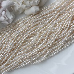 Жемчуг натуральный речной, рис, 3,9-4,5 мм, 1 нить, Ж016