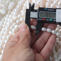 Жемчуг натуральный речной, рис, 8,8-11 мм, 1 нить, Ж029