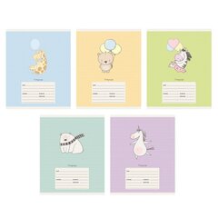 
          Тетрадь А5 12л., косая линия, Канц-Эксмо, скрепка, мелованный картон, "Милашки", 5 дизайнов