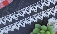 Кружево хлопковое/Тесьма вязаная, 60828/20, ш. 2 см, пр-во Беларусь, белый