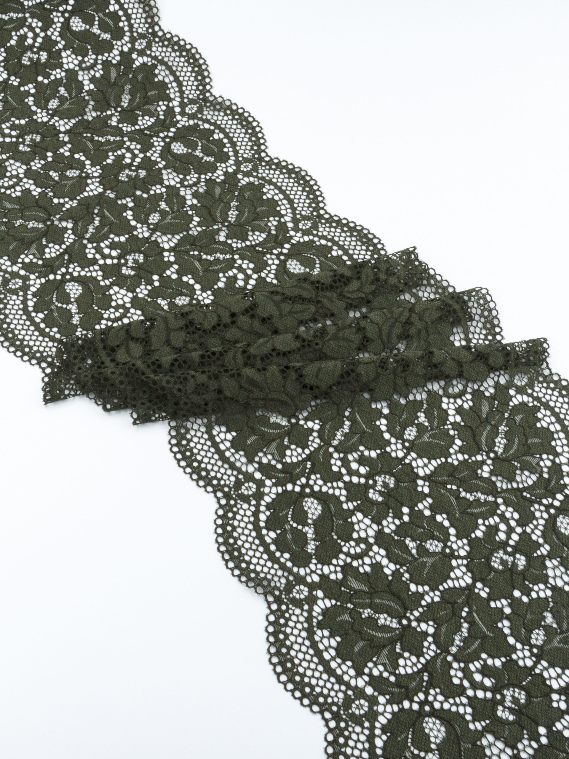 Эластичное кружево хаки ширина 22 см