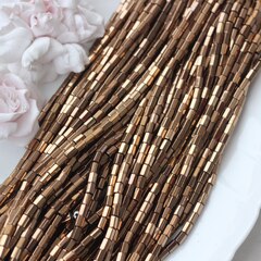 Гематит синтетический, прямоугольные бусины, 6*4 мм, шоколад, 1 нить, ГМ090