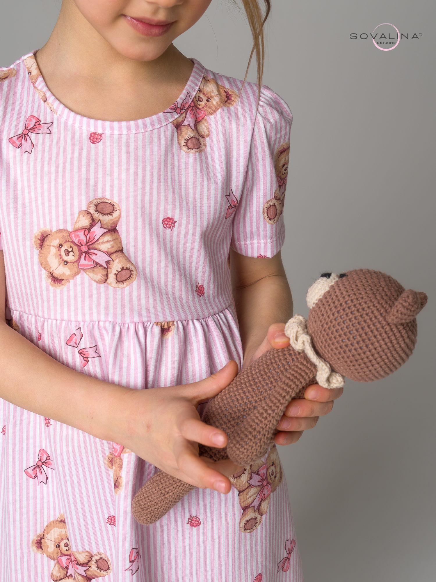 Платье Аленка к/р SG мишки с бантиком