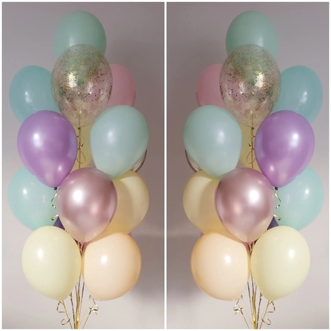 Фонтан из шаров нежная пастель