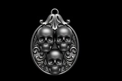 Силиконовый молд Подвеска с черепами