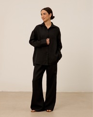 Брюки из 100% льна, черные