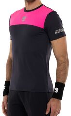 Теннисная футболка Hydrogen Tennis Block Color Tech T-Shirt - blue navy/fuchsia fluo