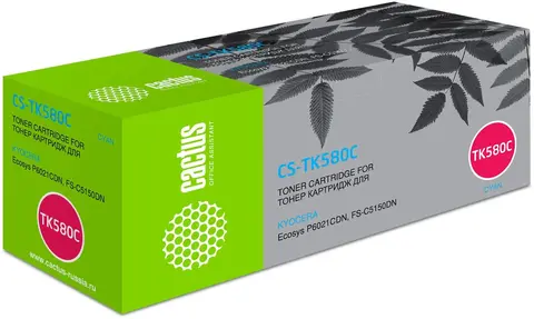 Картридж лазерный Cactus CS-TK580C TK-580C голубой (2800стр.) для Kyocera FS-C5150DN/P6021cdn Ecosys