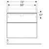 Шкафчик для раковины Geberit Smyle Square, с двумя выдвижными ящиками: B=73.4см, H=61.7см, T=47см, Темно-серый / Матовое покрытие