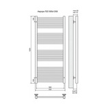 Полотенцесушитель электрический Terminus Аврора П22 500x1196, ТЭН HT-1 300W, левый/правый