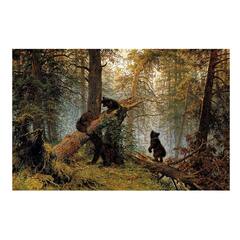 Утро в сосновом лесу от DAVICI - Деревянный пазл, картина И.И. Шишкина, мишки в лесу, детали разных форм