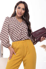 Блуза "Анима" ( капучино / абстракция) Б7525 LT Collection
