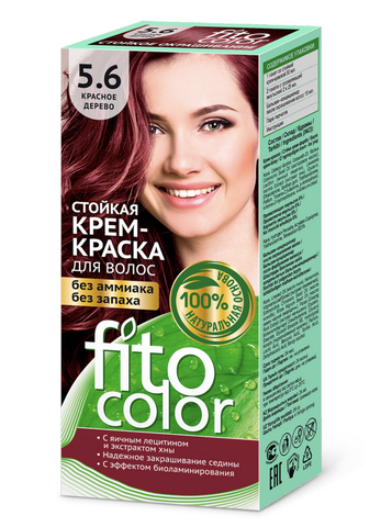 Стойкая крем-краска для волос Fitocolor тон Красное дерево 115 мл. ФИТОкосметик