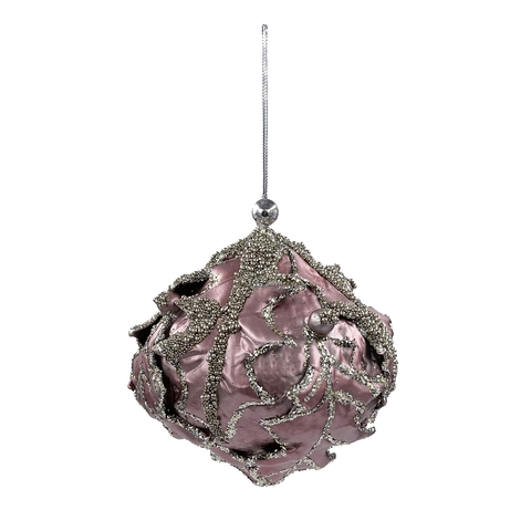 Шар-луковка с металлическим отливом 10х8см ChristmasDeLuxe premium collection лиловый