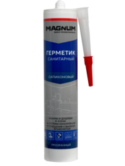 Герметик САНИТАРНЫЙ силиконовый MAGNUM бесцветный, 280мл (уп - 24шт)