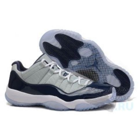 Air Jordan Retro XI (11) "Georgetown" Low (Grey/Mist White/Midnight Navy)