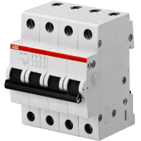 Автоматический выключатель 4-полюсный 6 A, тип B, 6 кА SH204 B 6. ABB. 2CDS214001R0065