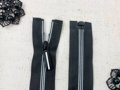 Молния потайная спираль, Т7, 77 см, чёрный с белым