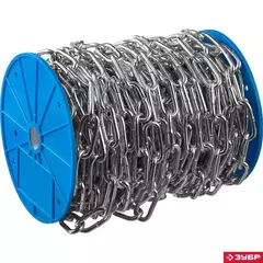 ЗУБР DIN 763, 6 мм, L 30 м, длиннозвенная цепь, Профессионал (4-304030-06)