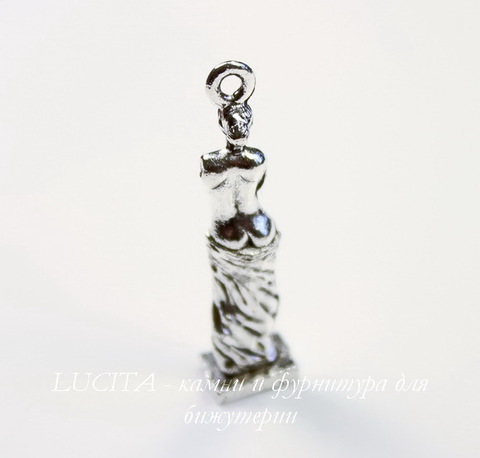 Подвеска Quest Beads "Венера Милосская" 3D (цвет-античное серебро) 30х7 мм
