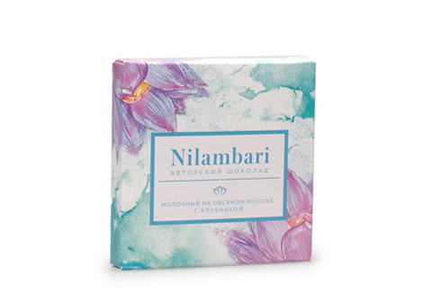 Шоколад на овсяном молоке с клубникой Nilambari, 65г