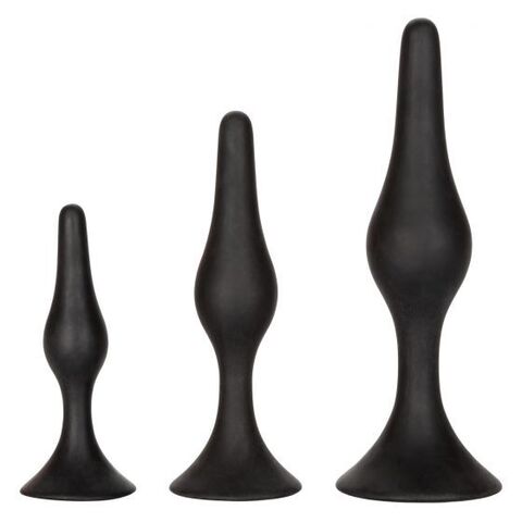 Набор черных силиконовых анальных пробок Silicone Anal Starter Kit - California Exotic Novelties Anal Toys SE-0410-03-2